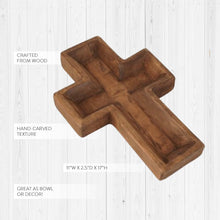 Load image into Gallery viewer, Wooden Cross Dough Bowl Candle
