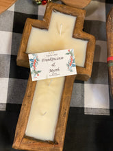 Load image into Gallery viewer, Wooden Cross Dough Bowl Candle
